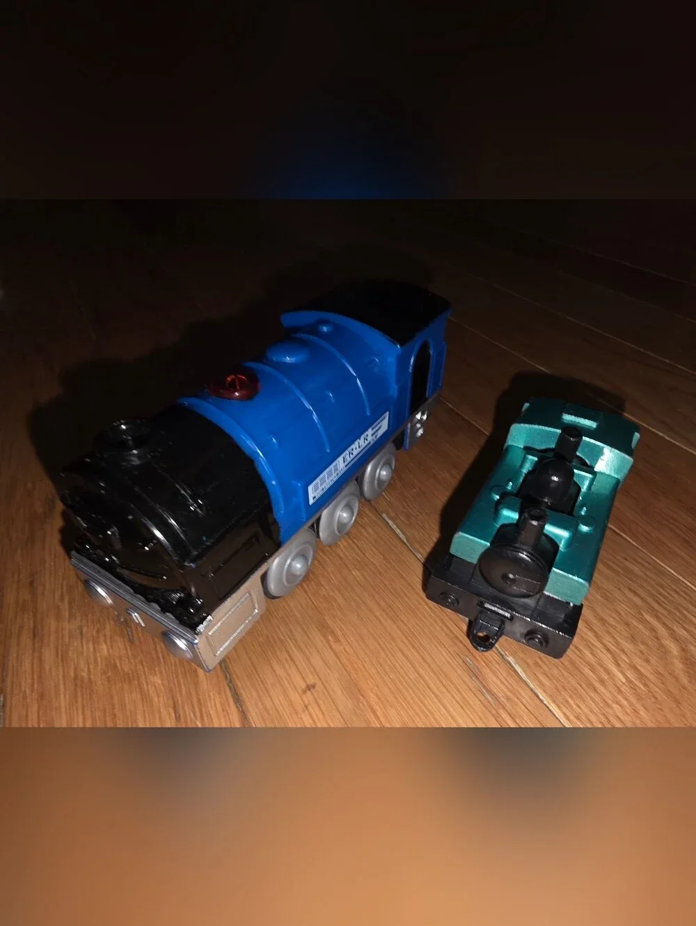 2PC VINTAGE LOCAMOTIVE TOY'S R US IMAGINARIUM EXPRESS &  TOYSMITH LOCO MOTION